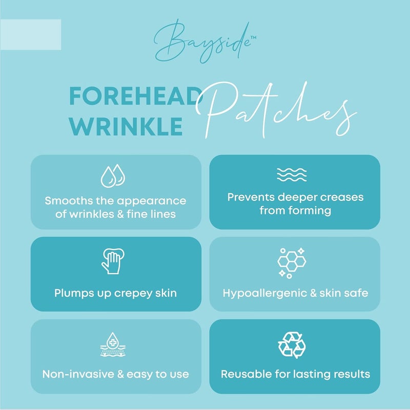 Bayside Forehead Wrinkle Patches Reusable | Non-Invasive Wrinkle Treatment for Fine Lines | Works with Face Lift Tape and Eye Patch Kits | Long-Lasting, Gentle Skin Care Solution | Includes Storage Tin - Image 3